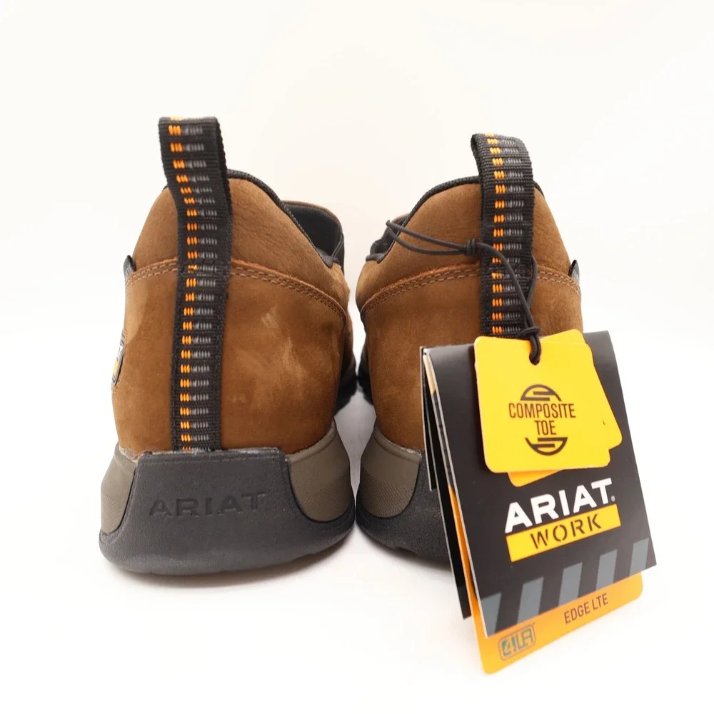 Ariat Work Edge LTE Slip-On Work Shoes Men 12 EE Wide Comp Toe Brown NWT